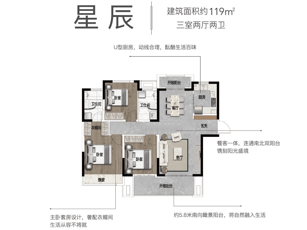 项目介绍| 洛龙星联开元府主力户型为119~143㎡