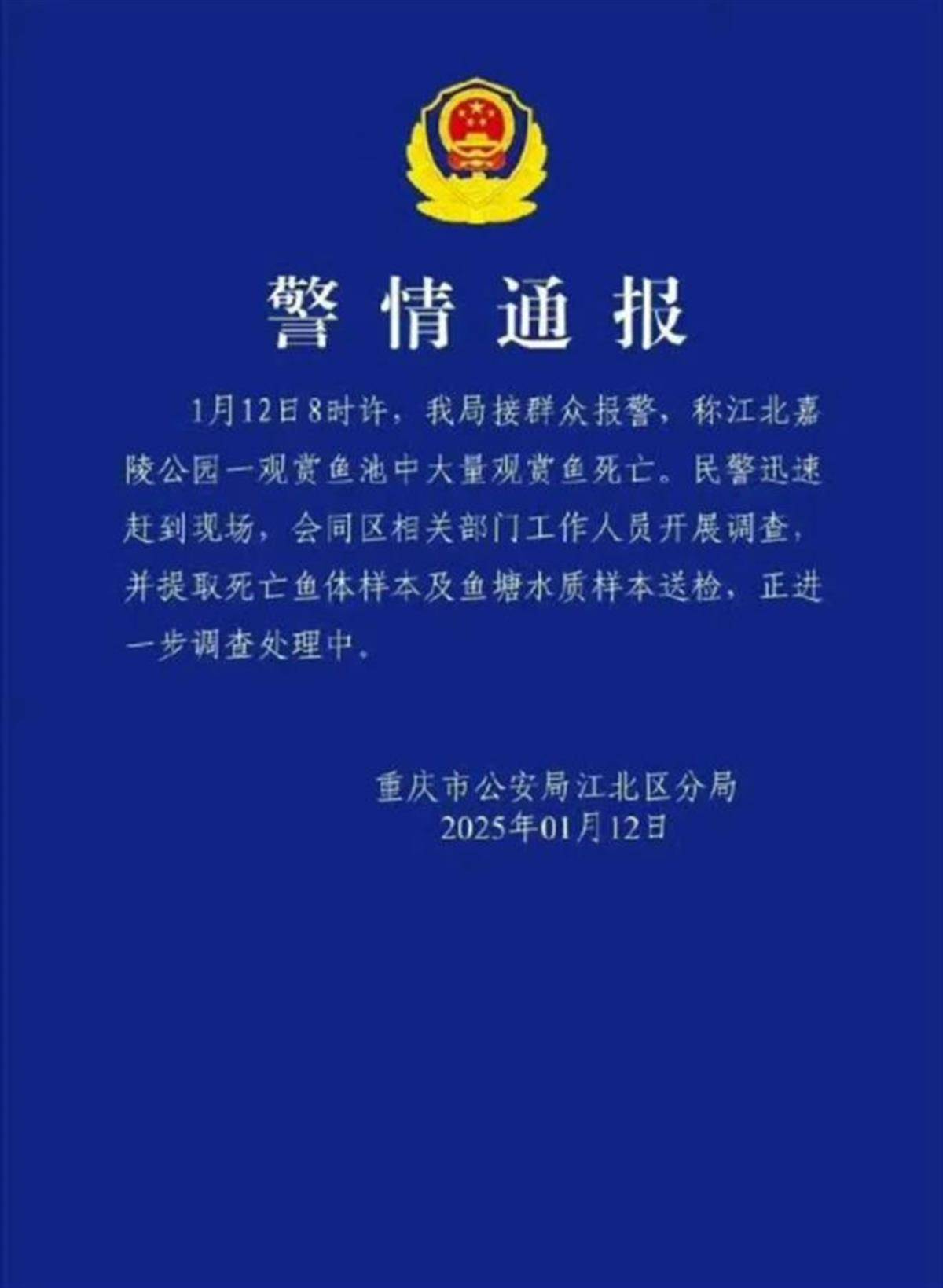 重庆观音桥步行街观赏鱼突然大量死亡<strong></p>
<p>视频软件</strong>，警方介入绝非小题大做